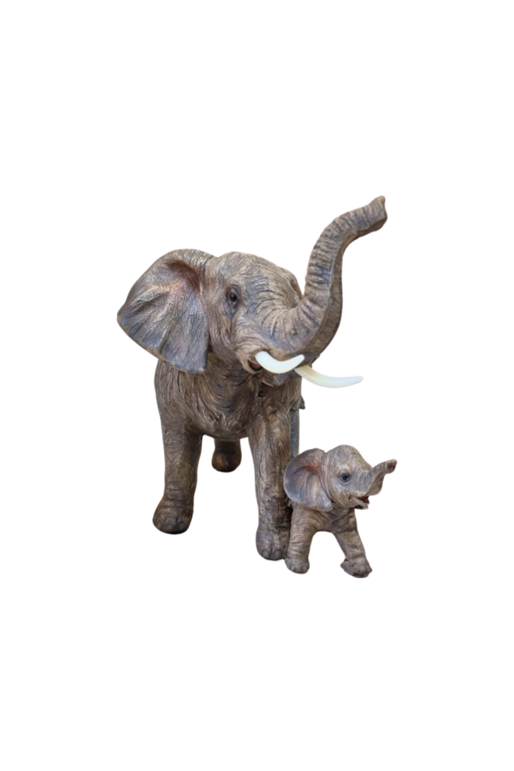 Elefante com filhote 15cm 1