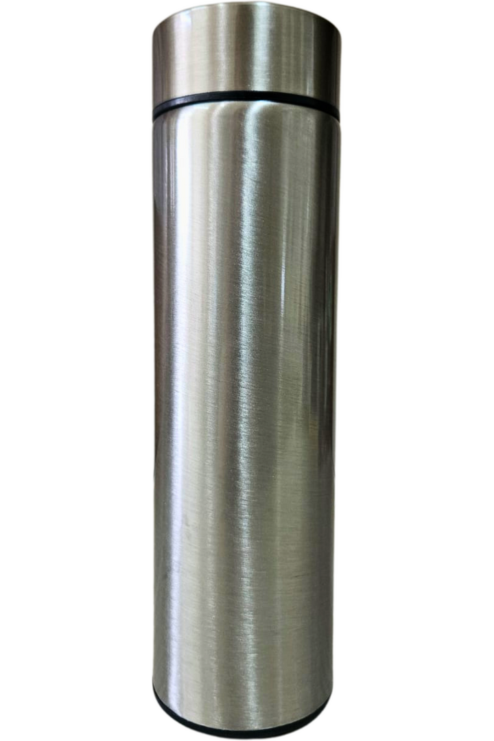 Garrafa inox 500ml termometro cinza 1