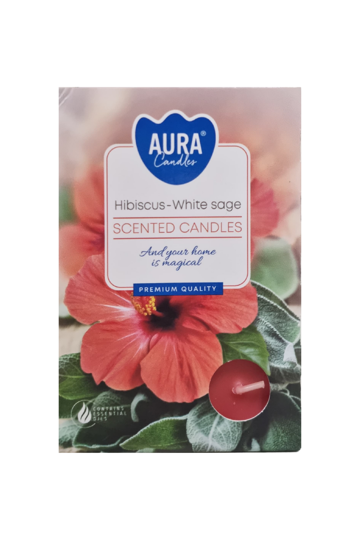 Vela rechot perfumada c6 hibisco e salvia branca