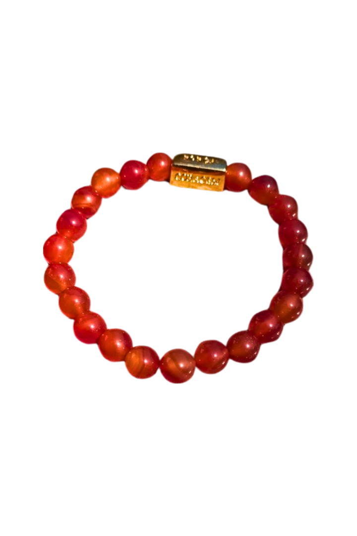 Pulseira japamala pedra agata de fogo 1