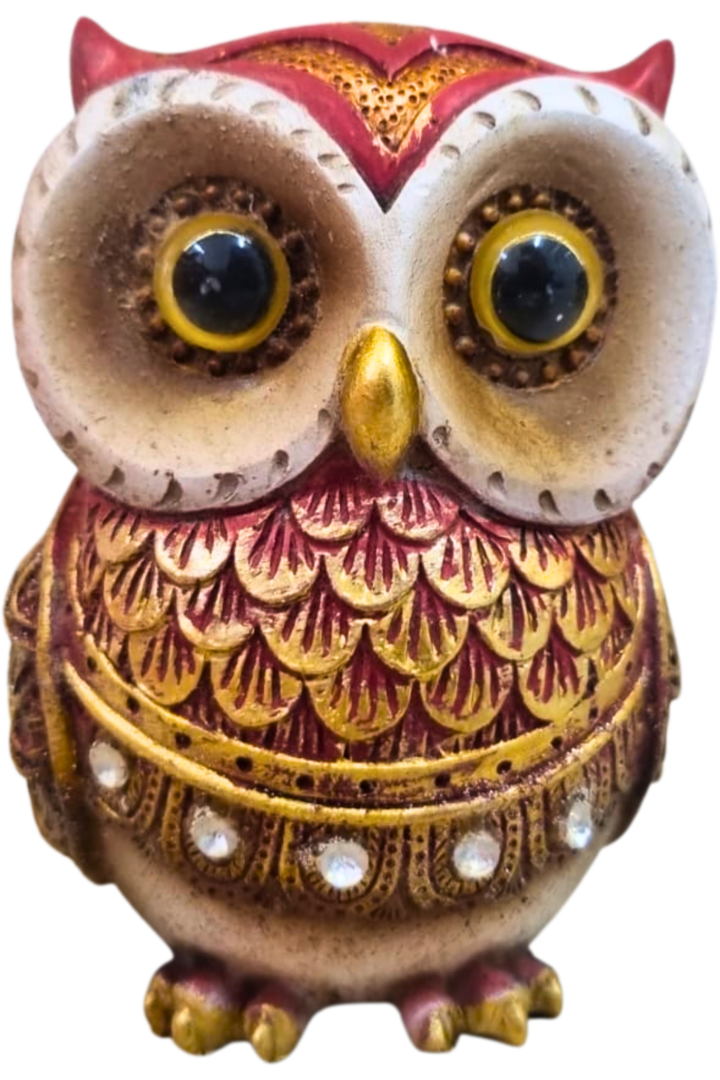 Coruja de resina 9cm 3