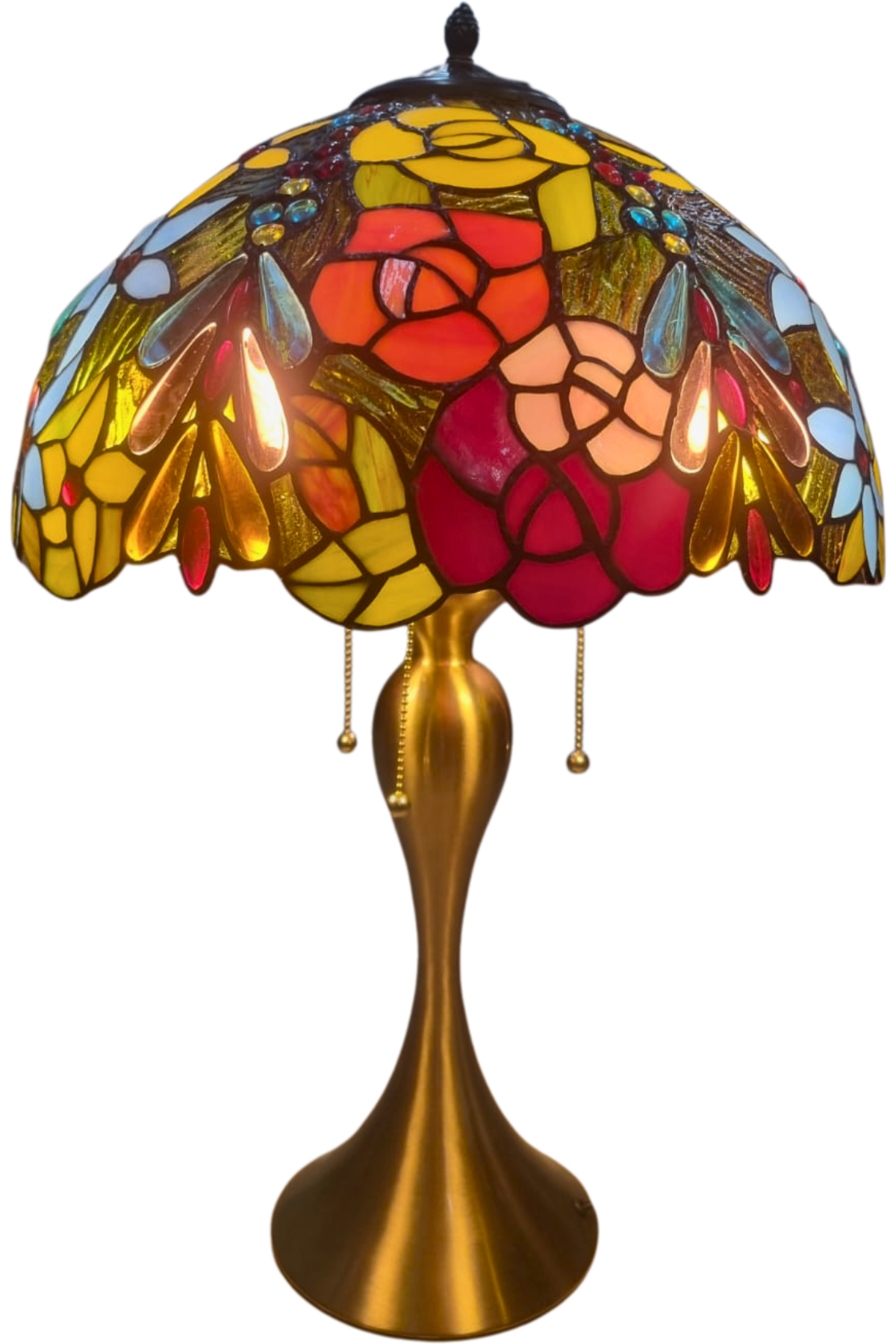 Abajur tiffany dourado 1