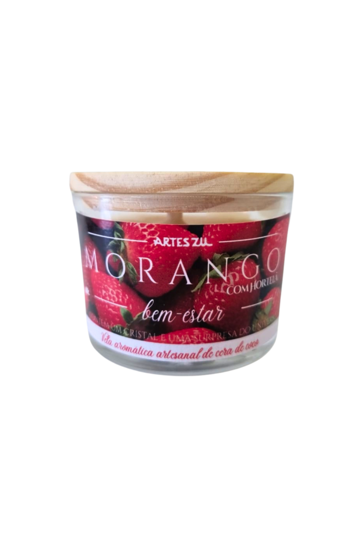 Vela copo morango 1